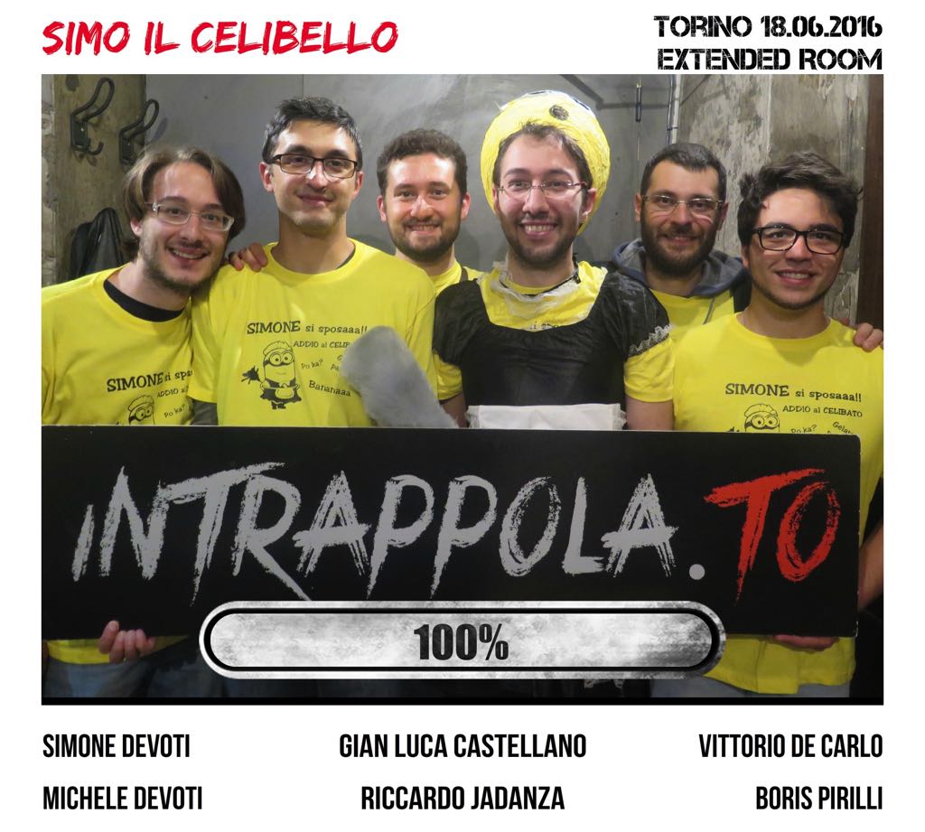 Il gruppo Simo il celiBello è fuggito dalla nostra escape room Extended Room
