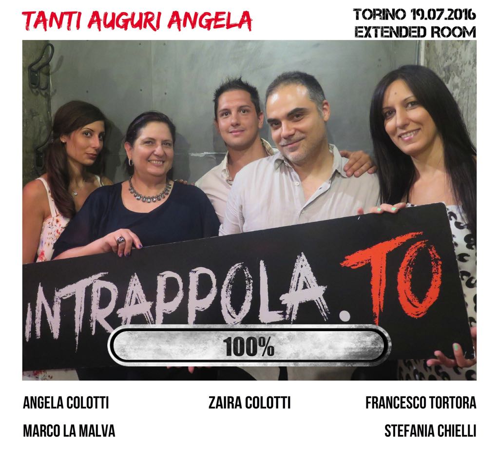 Il gruppo Tanti auguri Angela è fuggito dalla nostra escape room Extended Room
