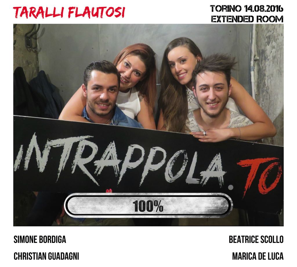 Il gruppo Taralli Flautosi è fuggito dalla nostra escape room Extended Room
