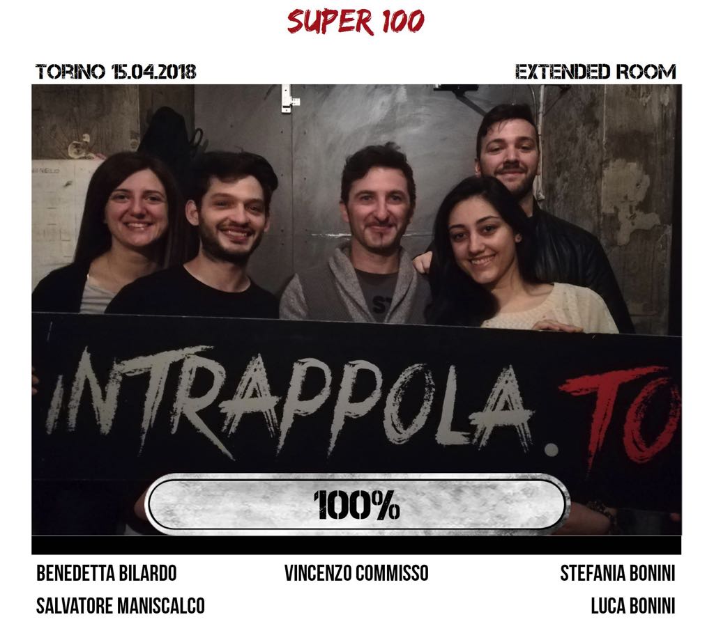 Il gruppo super 100 è fuggito dalla nostra escape room Extended Room