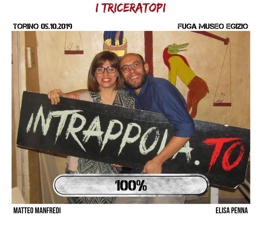 Il gruppo i triceratopi è fuggito dalla nostra escape room Fuga Museo Egizio