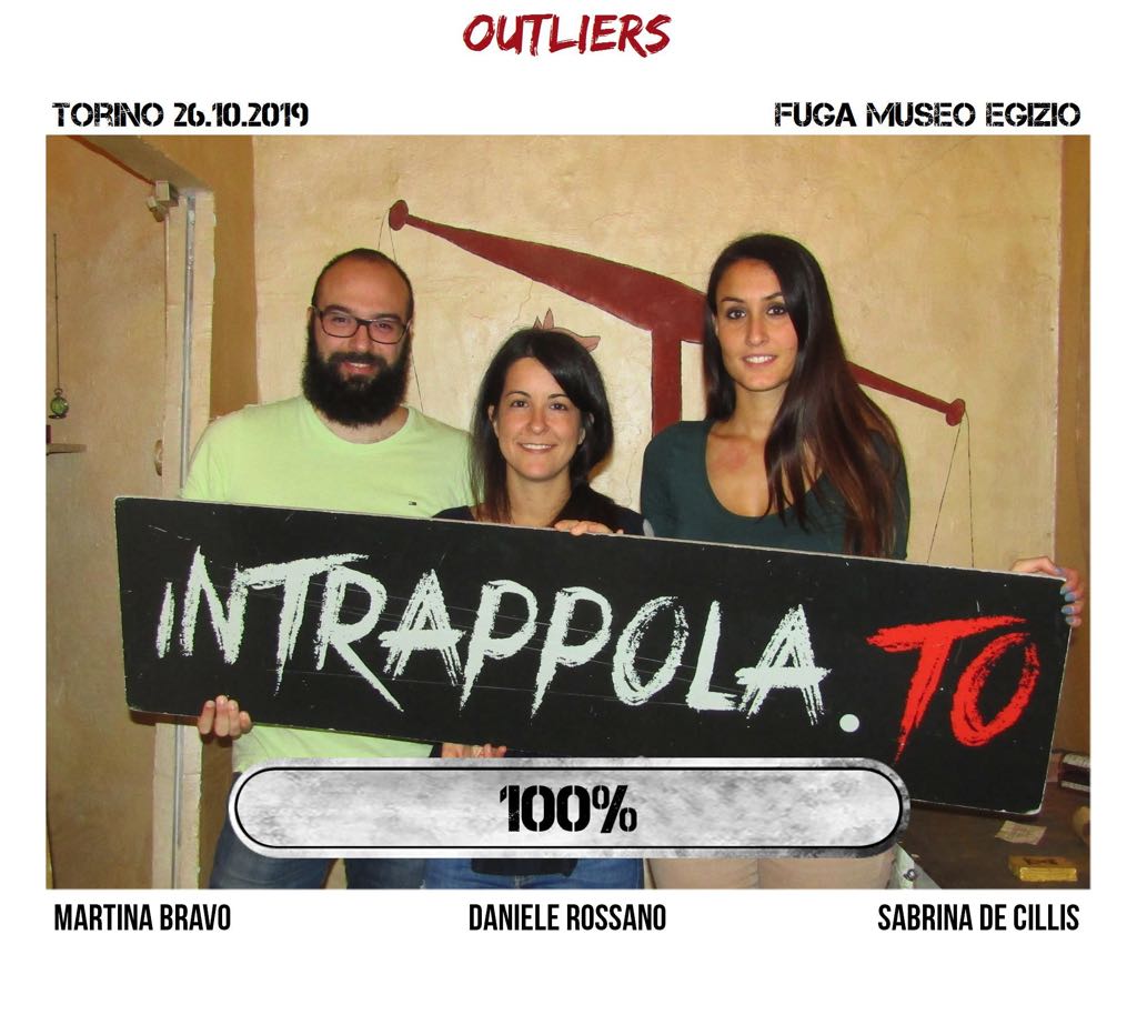 Il gruppo outliers è fuggito dalla nostra escape room Fuga Museo Egizio