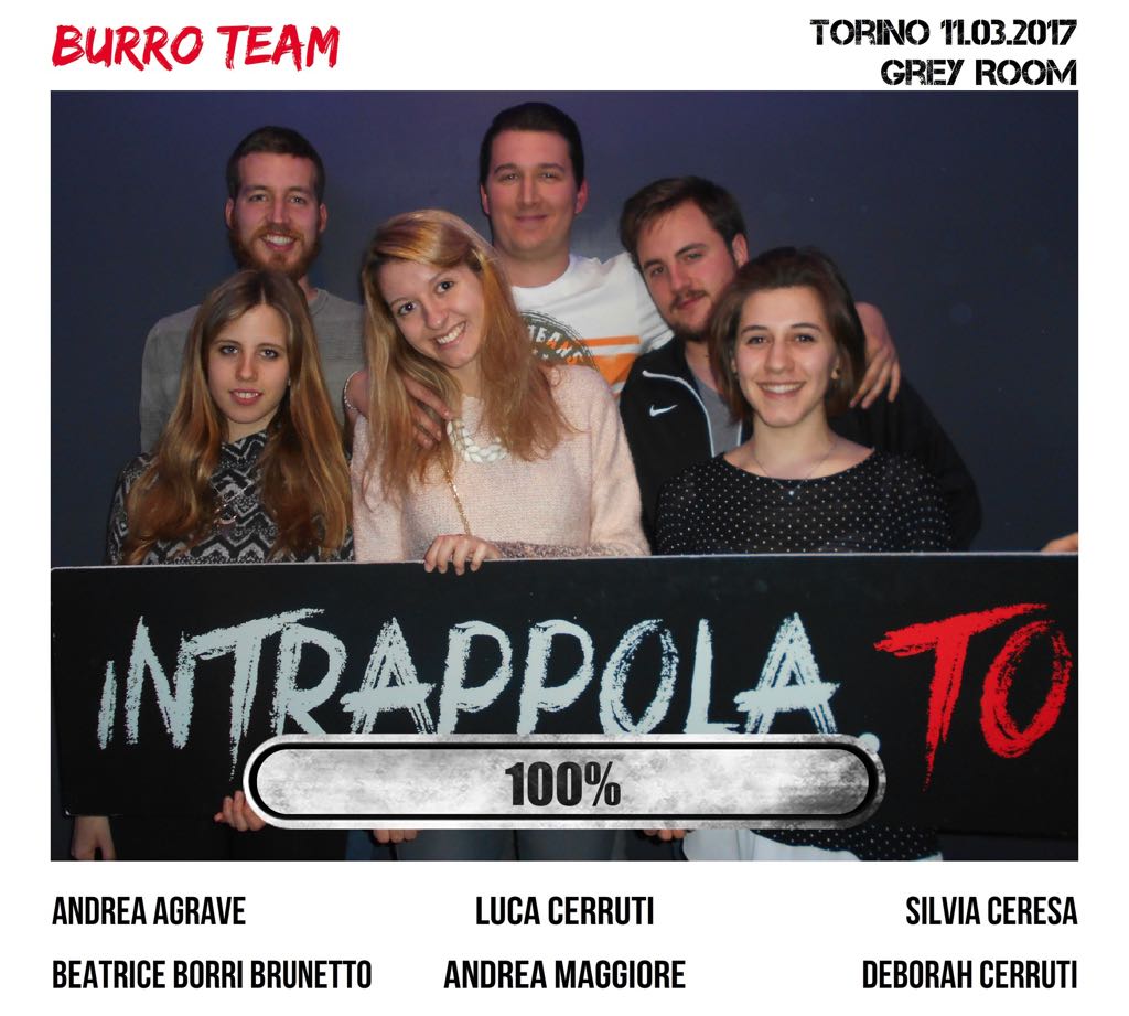 Il gruppo burro team è fuggito dalla nostra escape room 