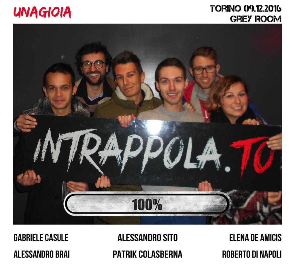Il gruppo unagioia è fuggito dalla nostra escape room 