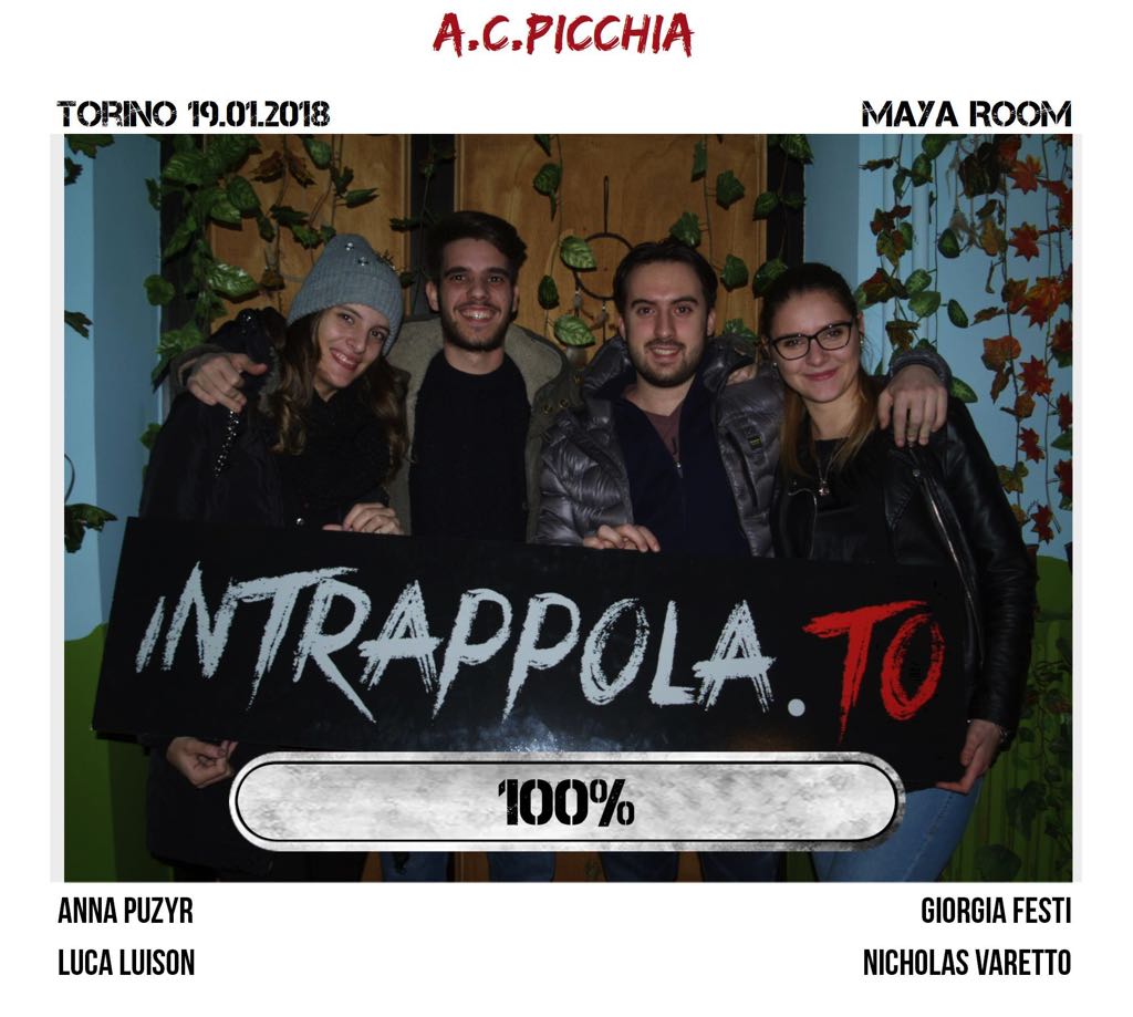 Il gruppo A.C.Picchia è fuggito dalla nostra escape room Maya Room