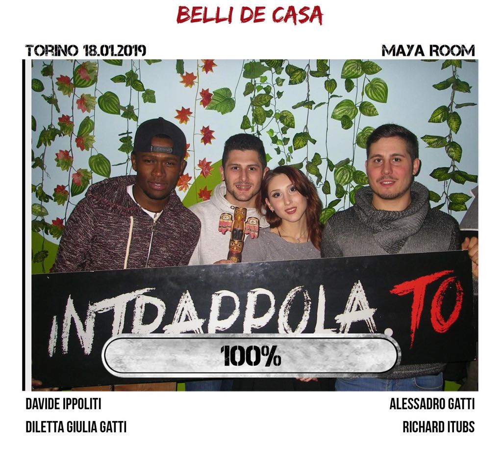 Il gruppo Belli de casa è fuggito dalla nostra escape room Maya Room