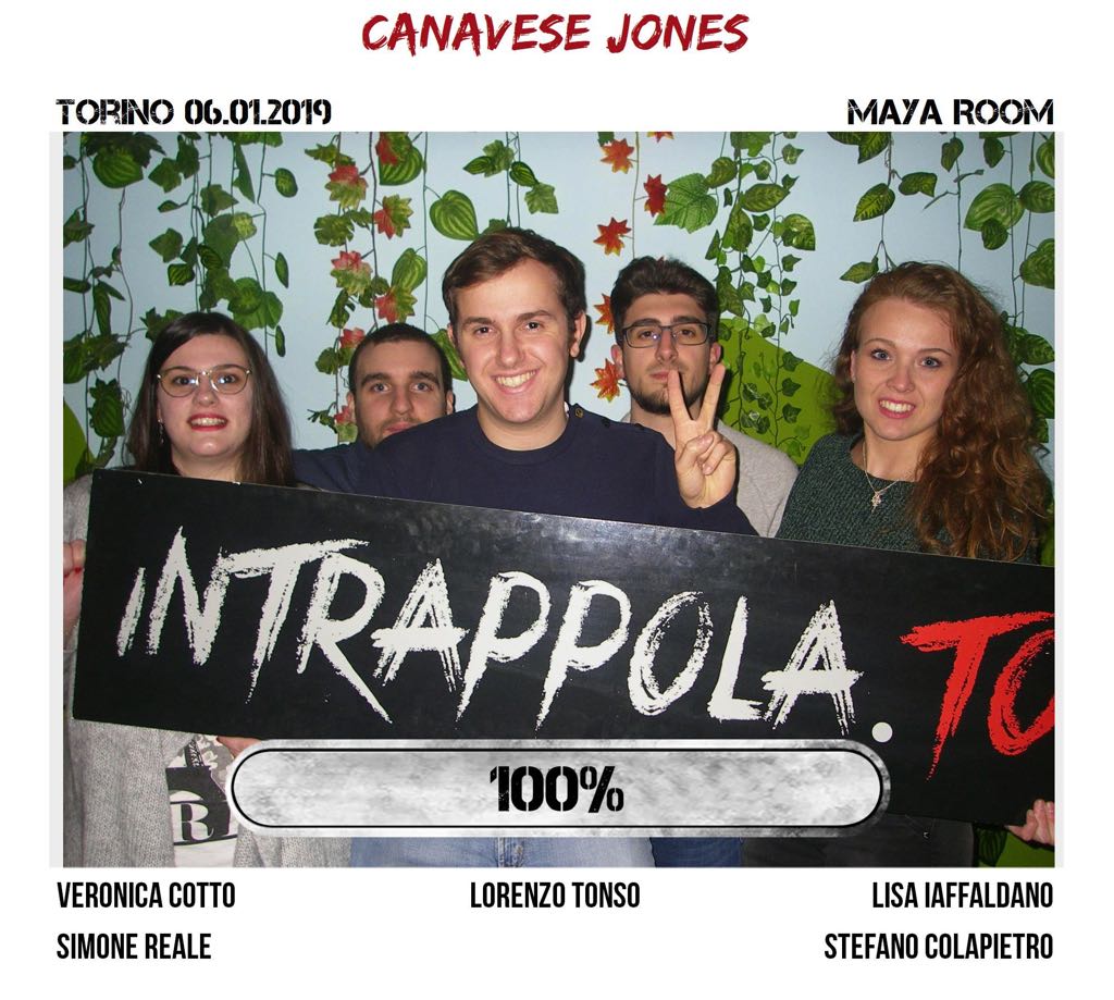Il gruppo Canavese Jones è fuggito dalla nostra escape room Maya Room