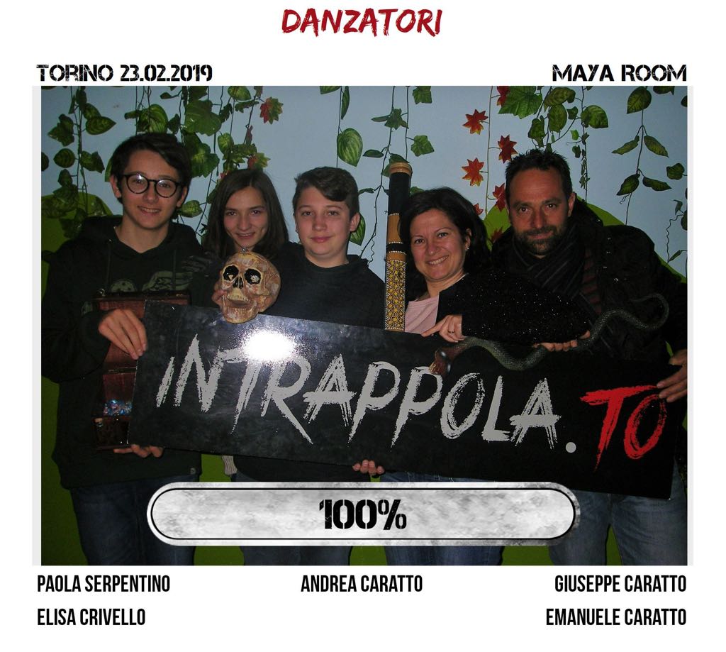 Il gruppo Danzatori è fuggito dalla nostra escape room Maya Room