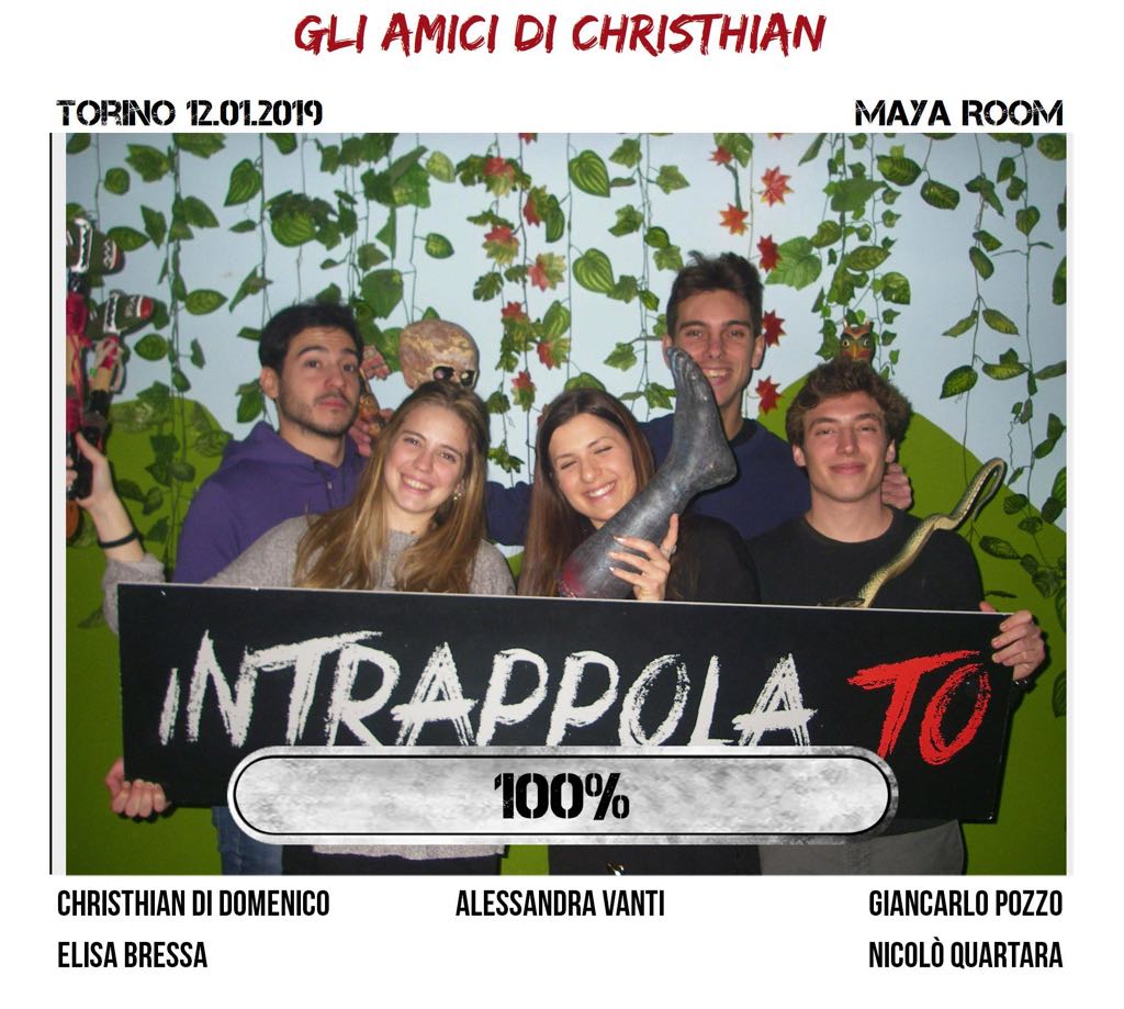 Il gruppo Gli Amici di Christhian è fuggito dalla nostra escape room Maya Room