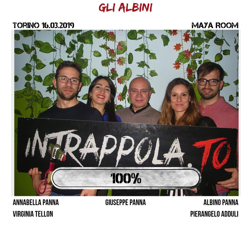 Il gruppo Gli albini è fuggito dalla nostra escape room Maya Room