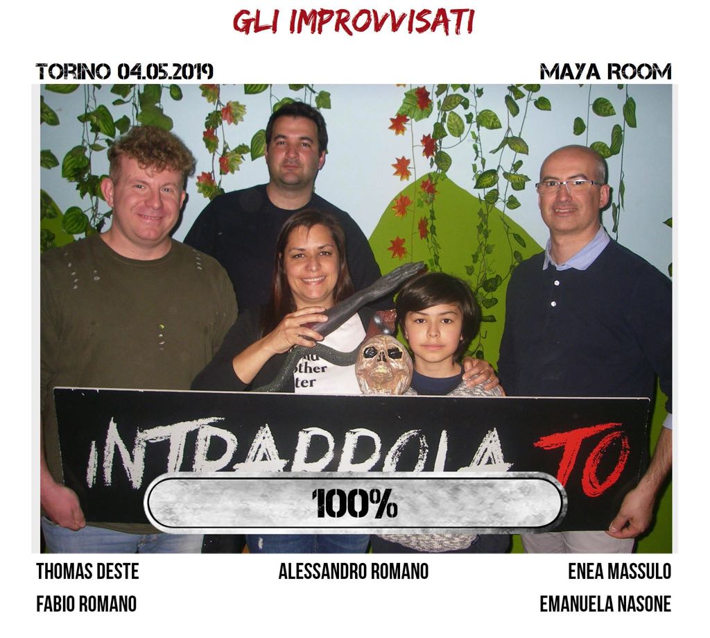 Il gruppo Gli improvvisati è fuggito dalla nostra escape room Maya Room