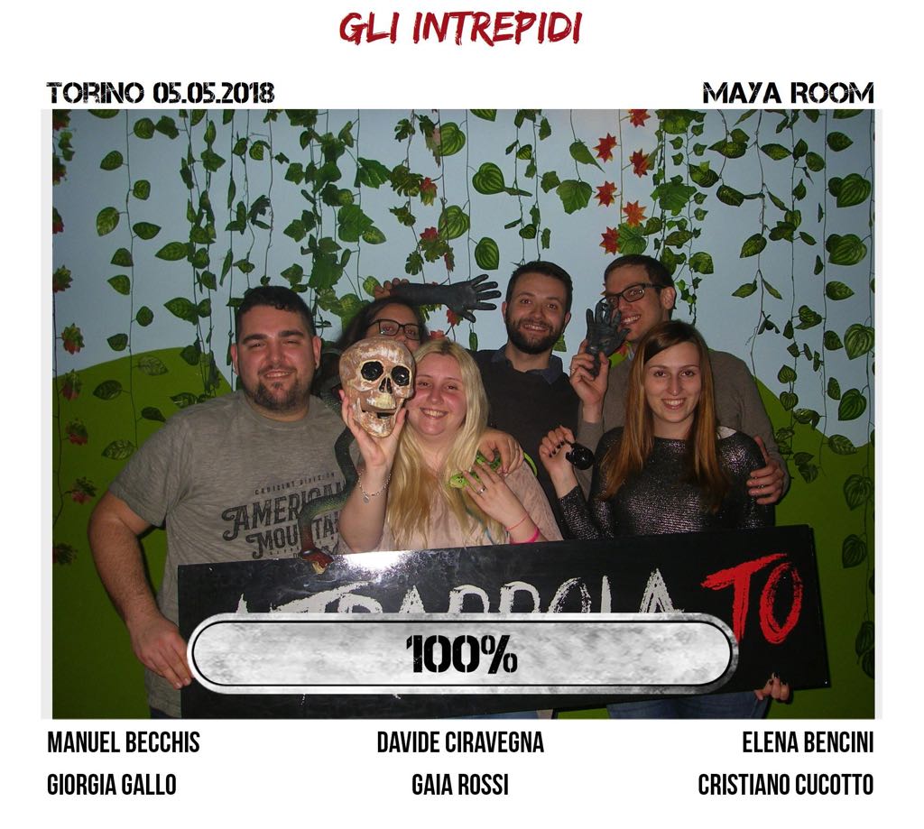 Il gruppo Gli intrepidi è fuggito dalla nostra escape room Maya Room