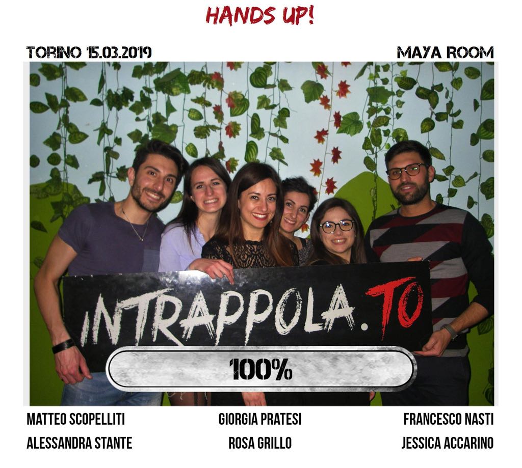 Il gruppo Hands Up! è fuggito dalla nostra escape room Maya Room