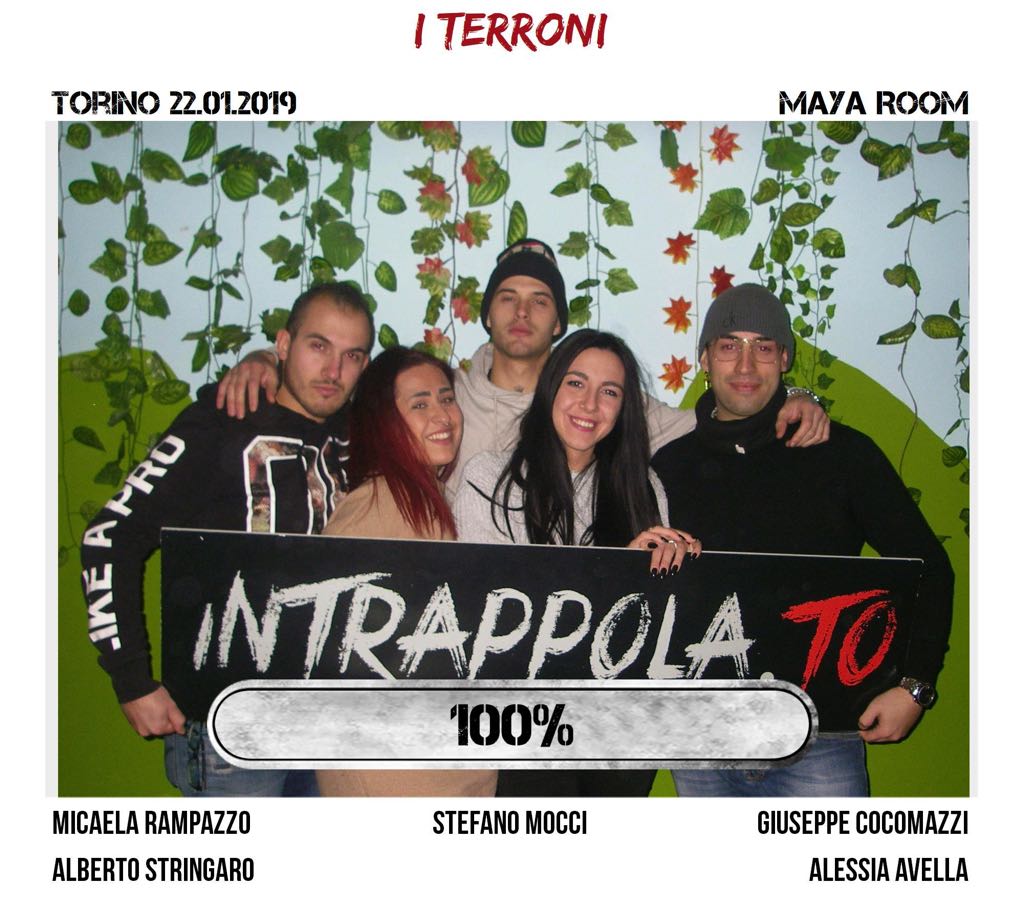 Il gruppo I terroni è fuggito dalla nostra escape room Maya Room