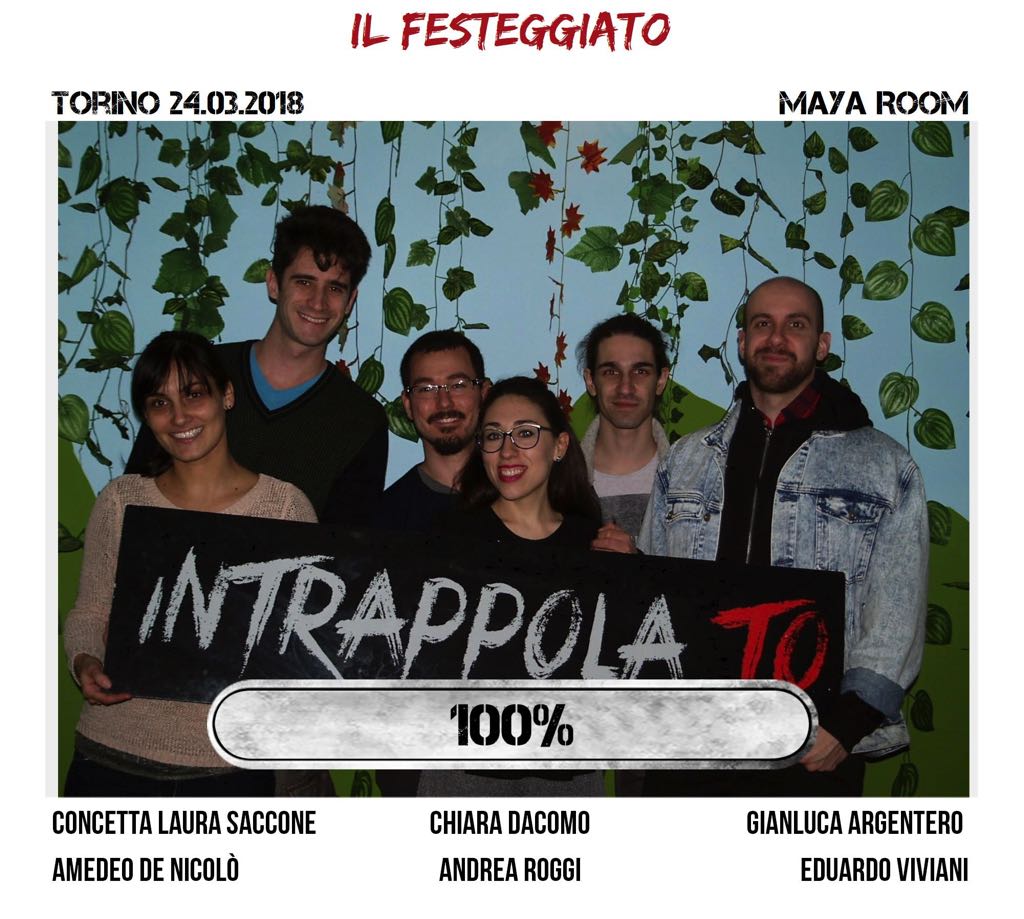 Il gruppo Il Festeggiato è fuggito dalla nostra escape room Maya Room