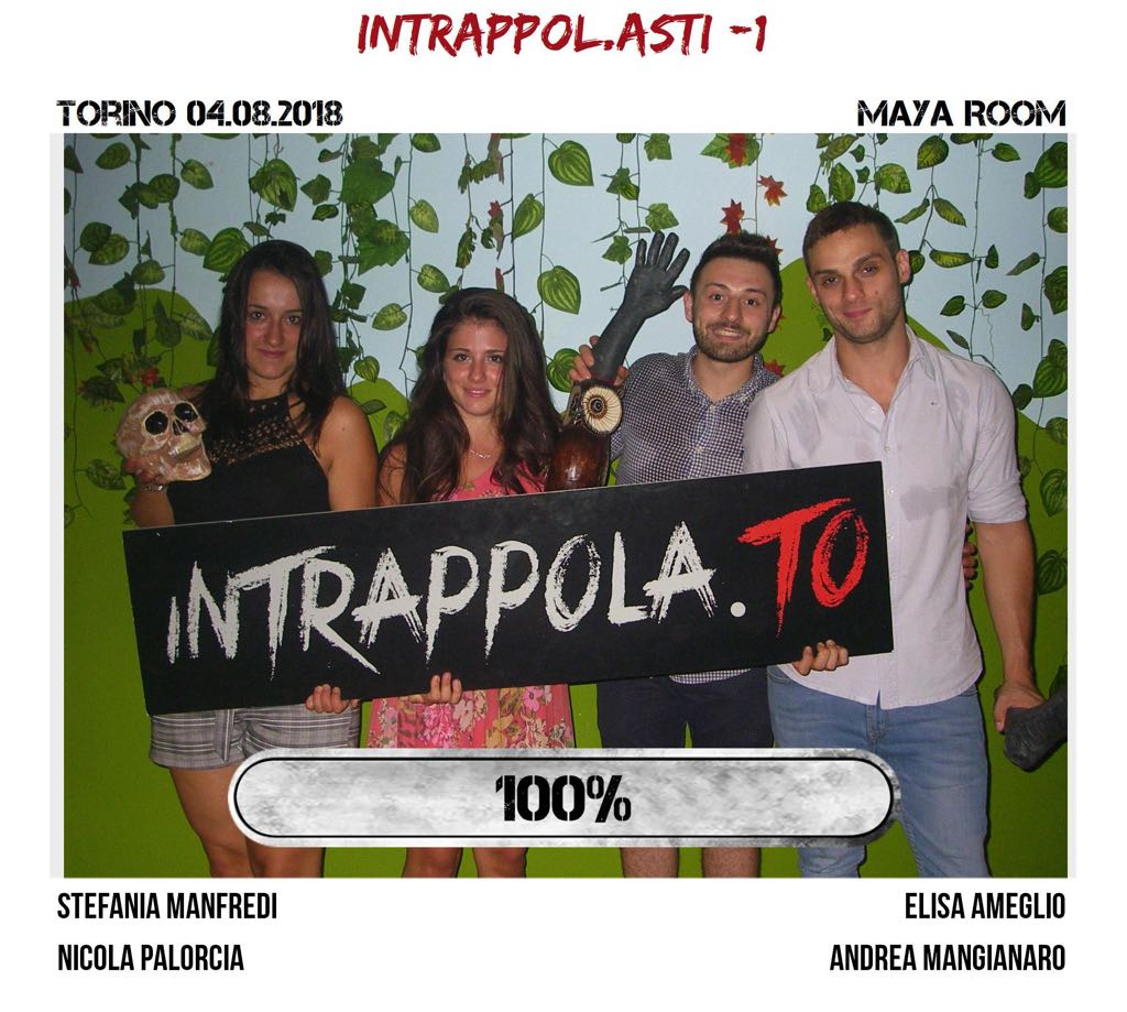 Il gruppo Intrappol.asti -1 è fuggito dalla nostra escape room Maya Room