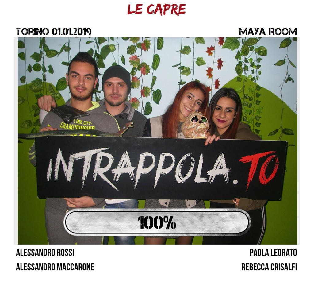Il gruppo Le Capre è fuggito dalla nostra escape room Maya Room