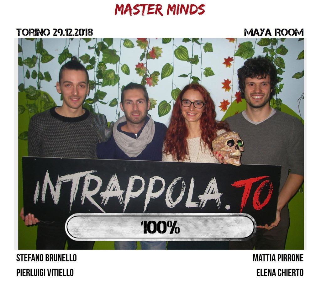 Il gruppo Master Minds è fuggito dalla nostra escape room Maya Room