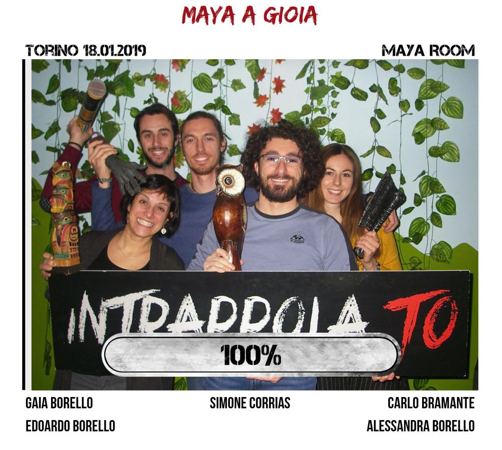 Il gruppo Maya a gioia è fuggito dalla nostra escape room Maya Room