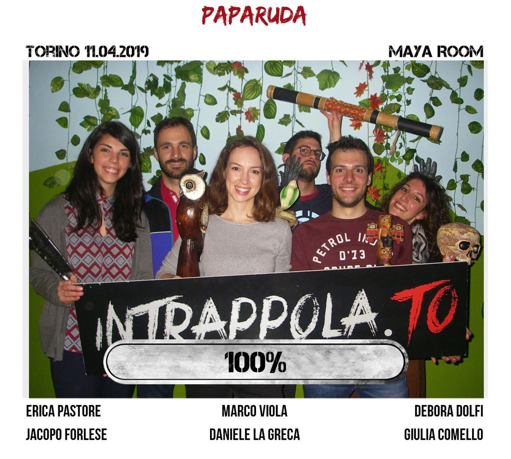 Il gruppo Paparuda è fuggito dalla nostra escape room Maya Room