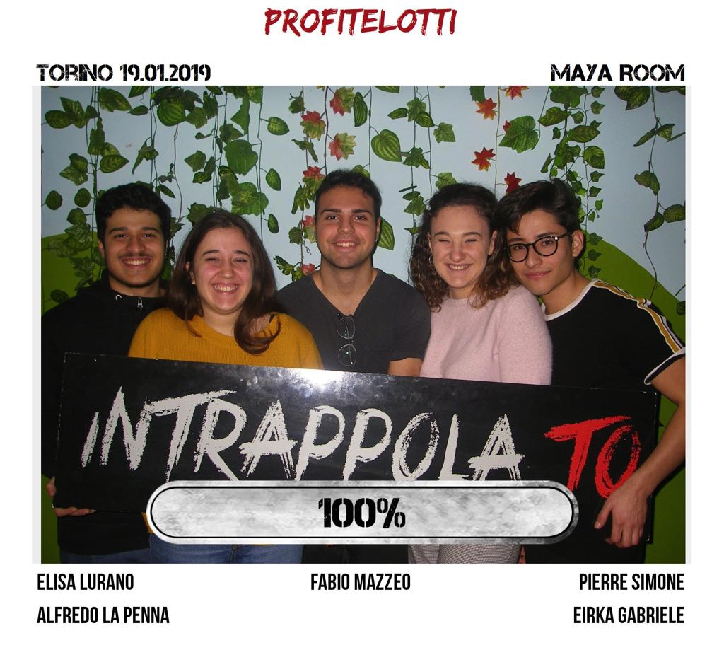 Il gruppo Profitelotti è fuggito dalla nostra escape room Maya Room