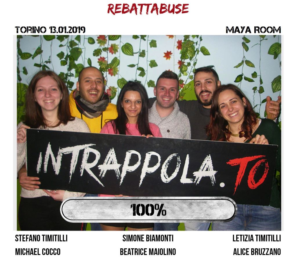 Il gruppo Rebattabuse è fuggito dalla nostra escape room Maya Room