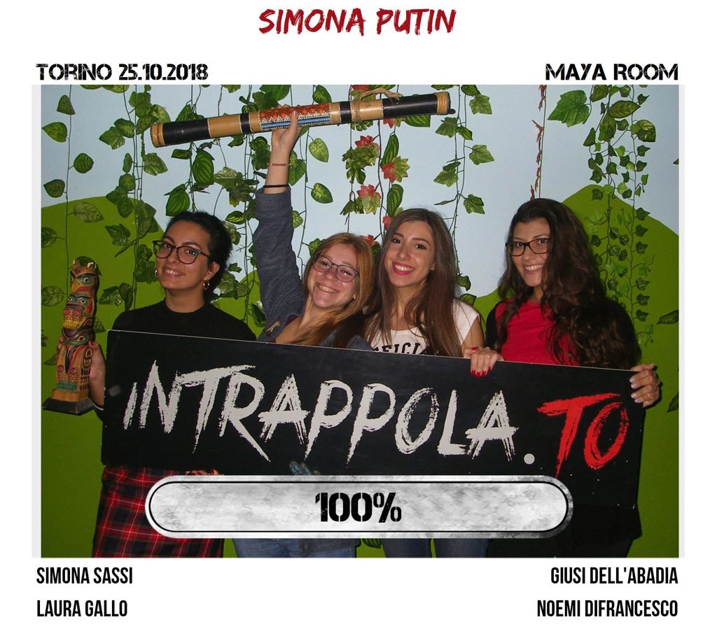 Il gruppo Simona Putin è fuggito dalla nostra escape room Maya Room