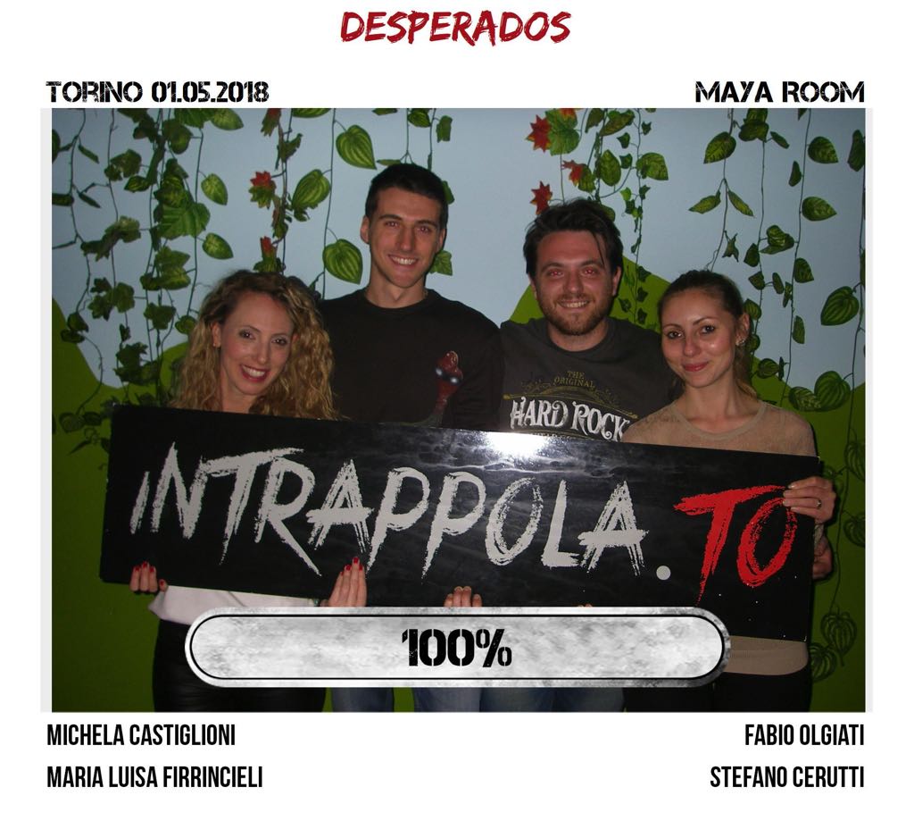Il gruppo desperados è fuggito dalla nostra escape room Maya Room