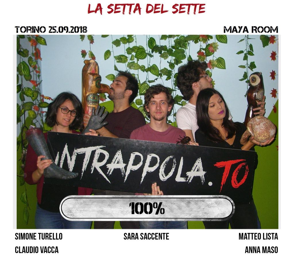 Il gruppo la setta del sette è fuggito dalla nostra escape room Maya Room