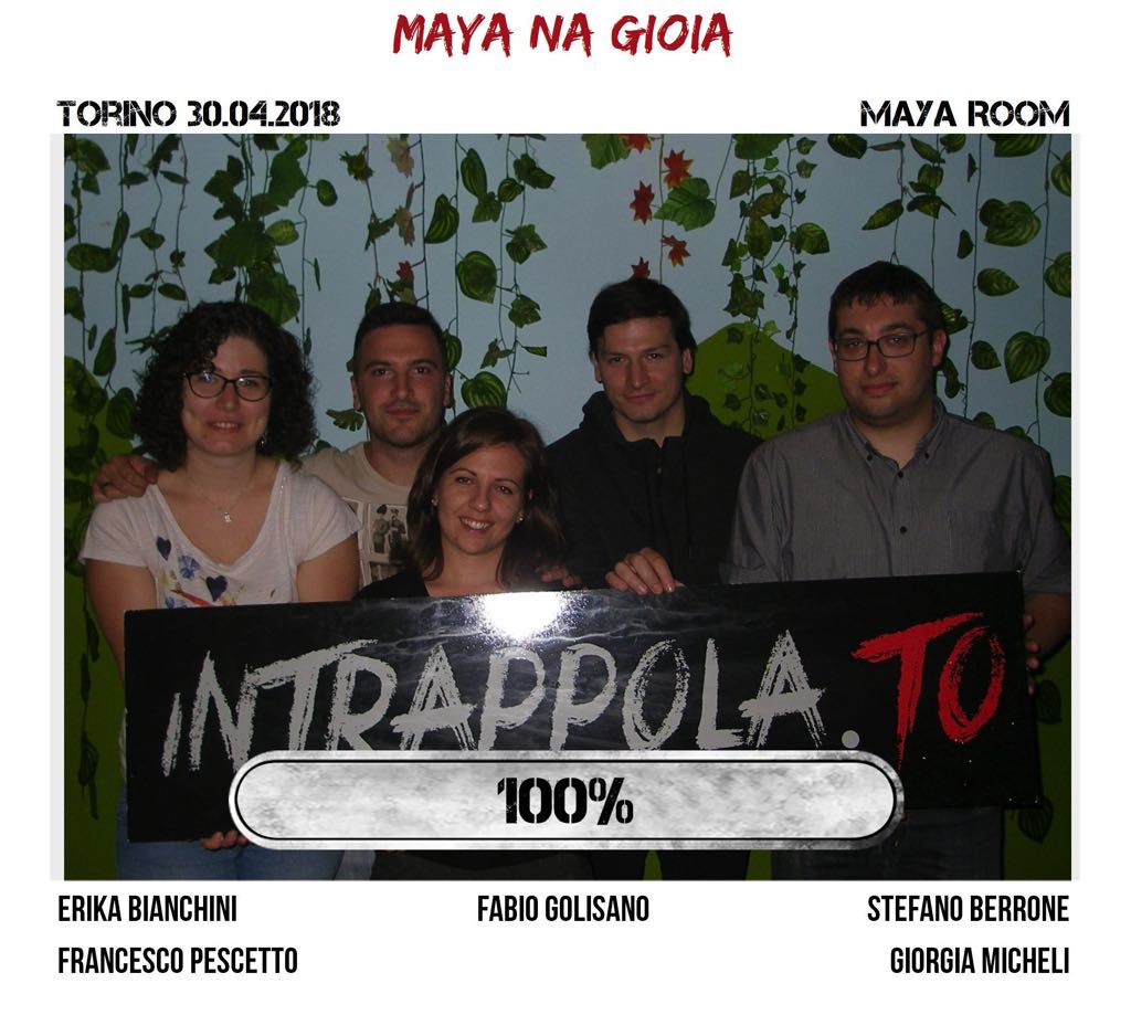 Il gruppo maya na gioia è fuggito dalla nostra escape room Maya Room
