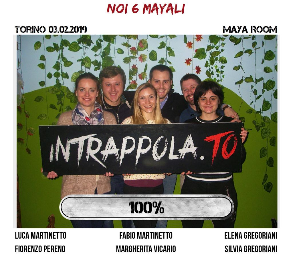 Il gruppo noi 6 mayali è fuggito dalla nostra escape room Maya Room
