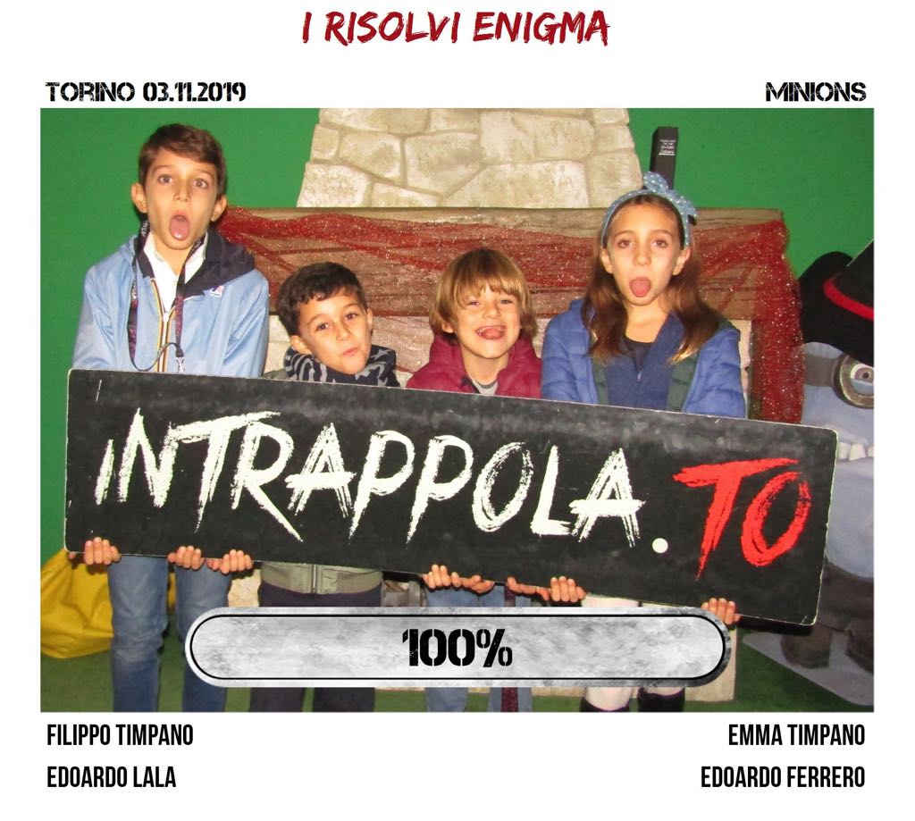 Il gruppo I Risolvi Enigma è fuggito dalla nostra escape room 