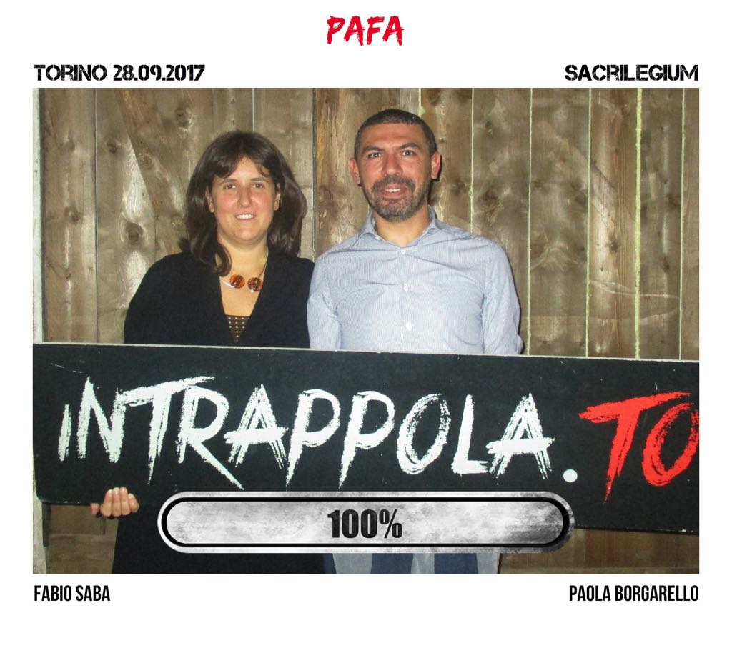 Il gruppo PAFA è fuggito dalla nostra escape room Sacrilegium