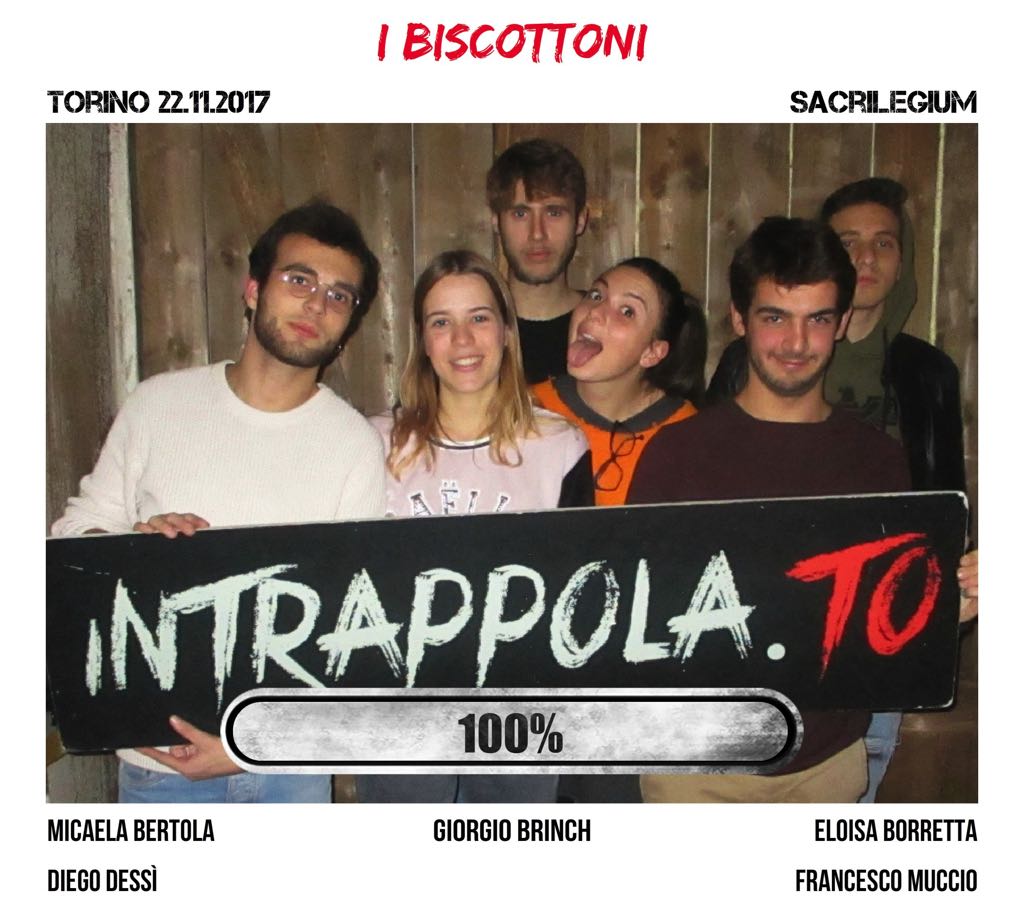 Il gruppo i biscottoni è fuggito dalla nostra escape room Sacrilegium