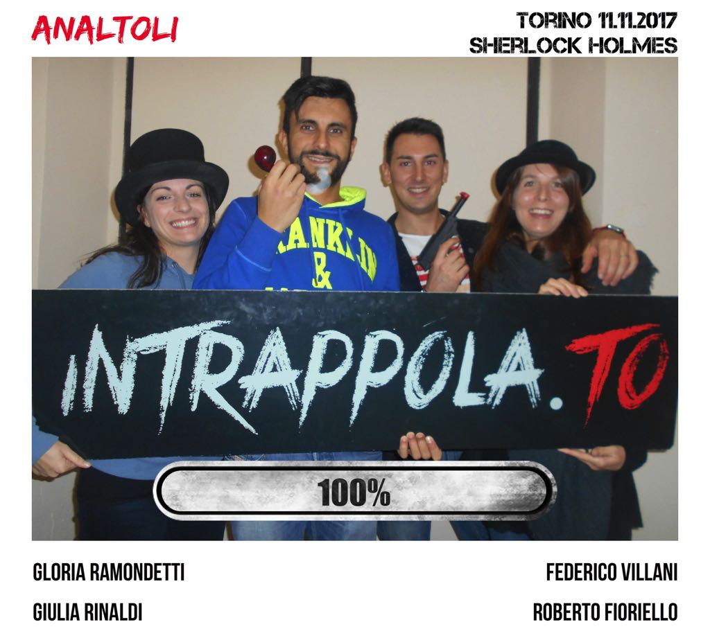 Il gruppo Analtoli è fuggito dalla nostra escape room Sherlock Holmes