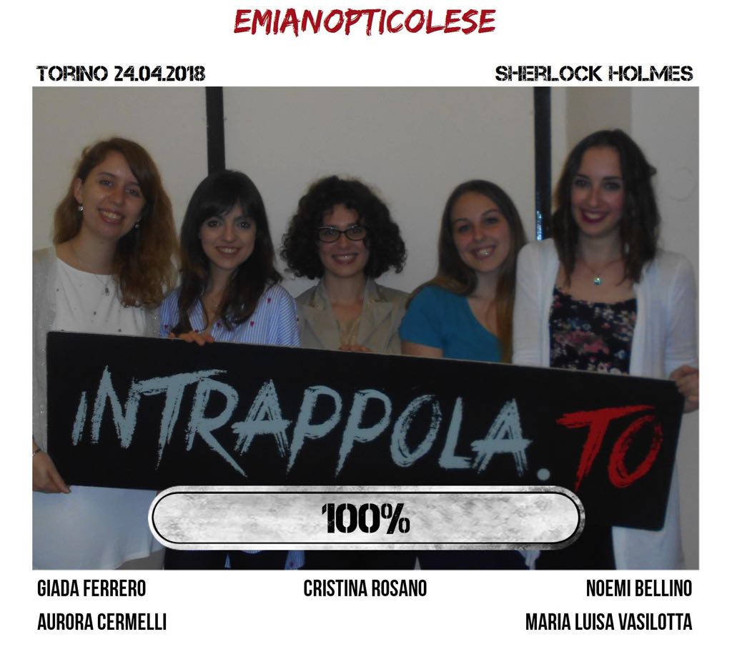 Il gruppo emianopticolese è fuggito dalla nostra escape room Sherlock Holmes