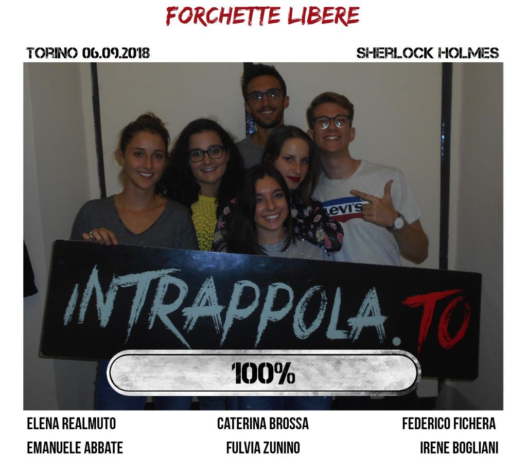Il gruppo forchette libere è fuggito dalla nostra escape room Sherlock Holmes
