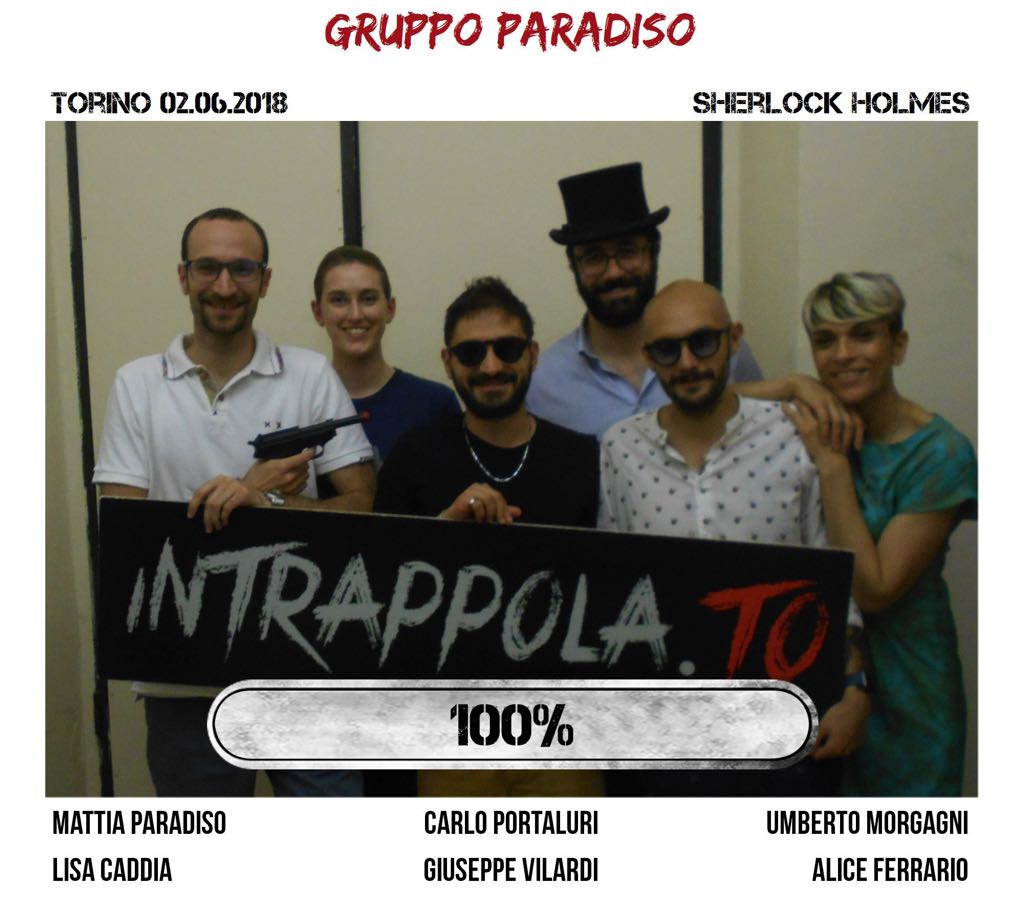 Il gruppo gruppo paradiso è fuggito dalla nostra escape room Sherlock Holmes