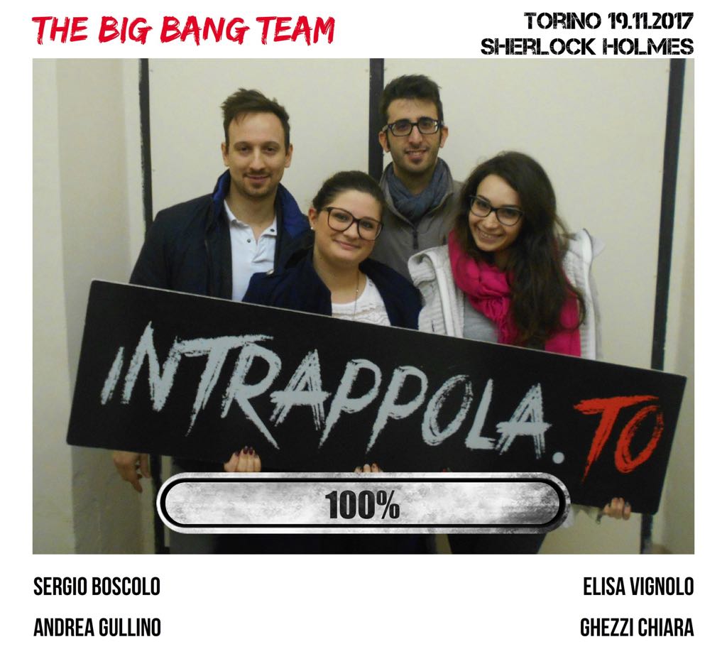Il gruppo the big bang team è fuggito dalla nostra escape room Sherlock Holmes