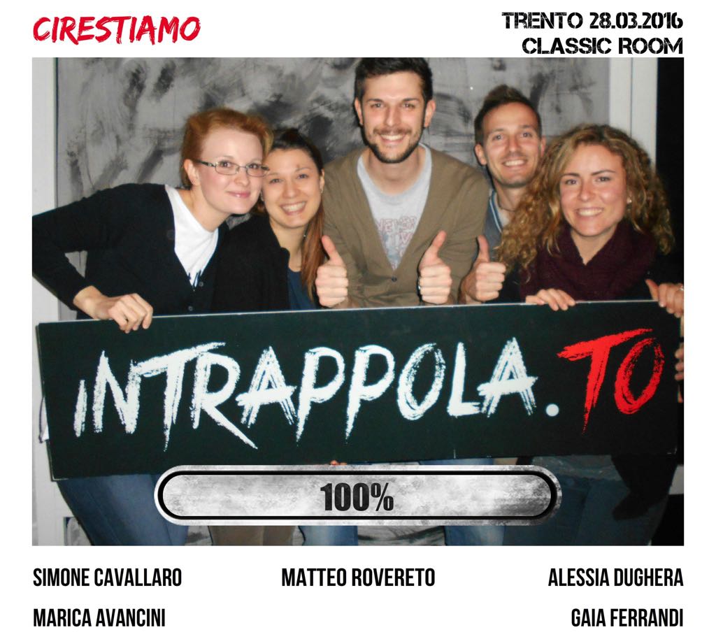 Il gruppo CIRESTIAMO è fuggito dalla nostra escape room Classic Room