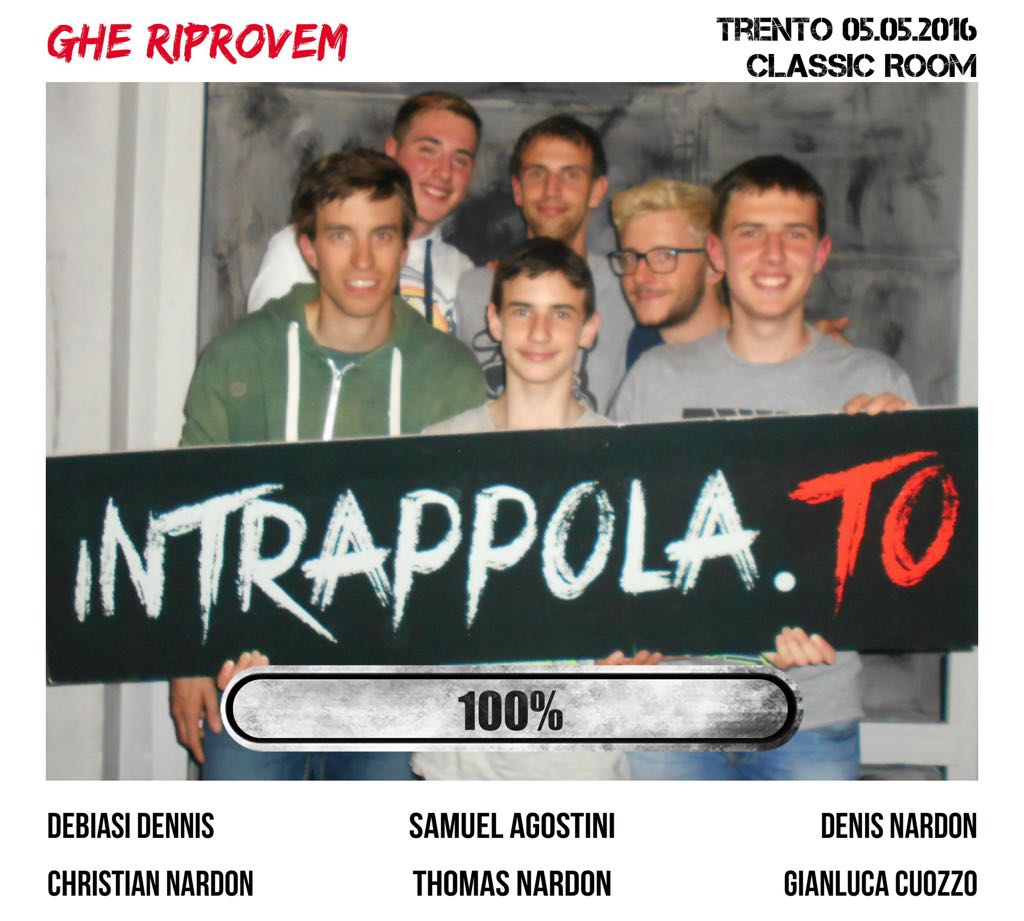 Il gruppo Ghe riprovem è fuggito dalla nostra escape room Classic Room