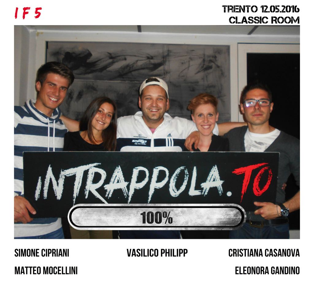 Il gruppo I F 5 è fuggito dalla nostra escape room Classic Room