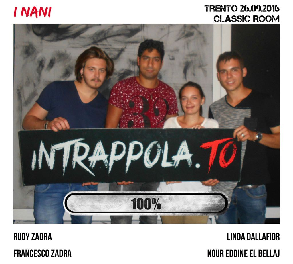Il gruppo I NANI è fuggito dalla nostra escape room Classic Room