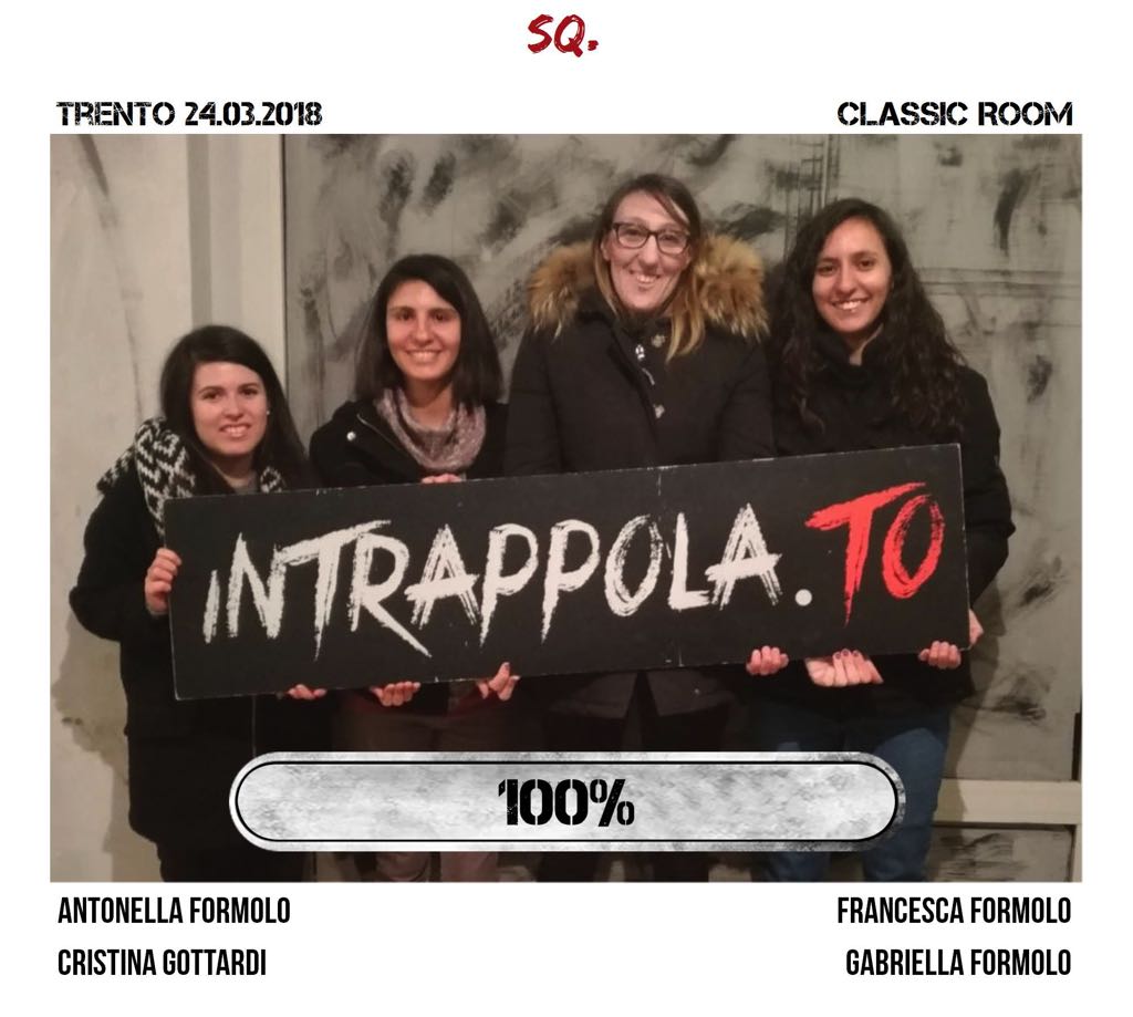 Il gruppo SQ. è fuggito dalla nostra escape room Classic Room