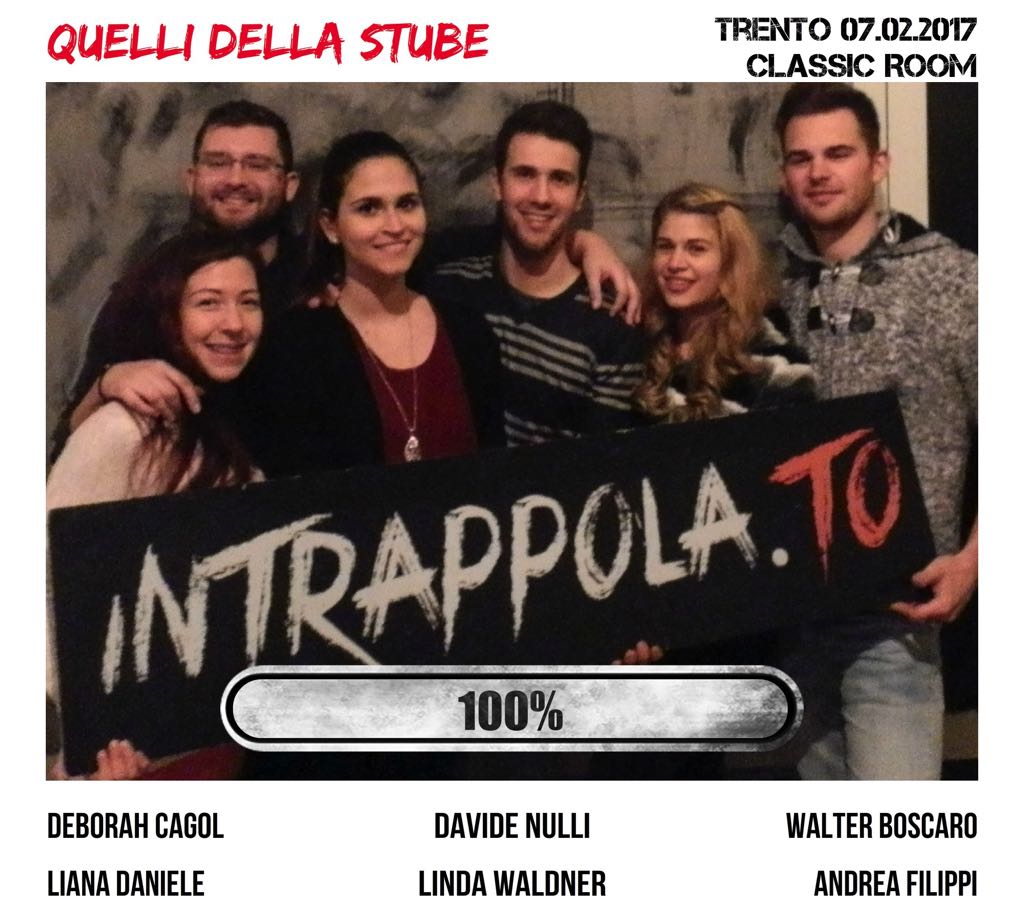 Il gruppo quelli della stube è fuggito dalla nostra escape room Classic Room
