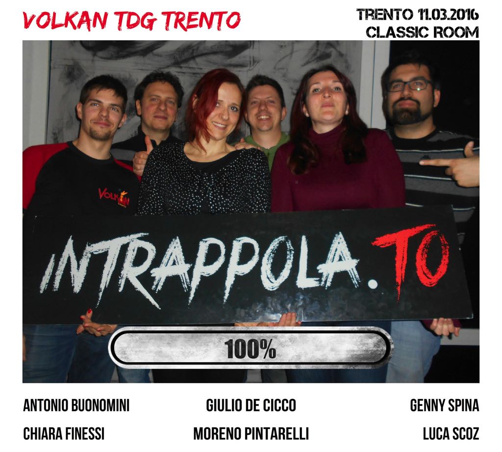 Il gruppo volkan tdg trento è fuggito dalla nostra escape room Classic Room