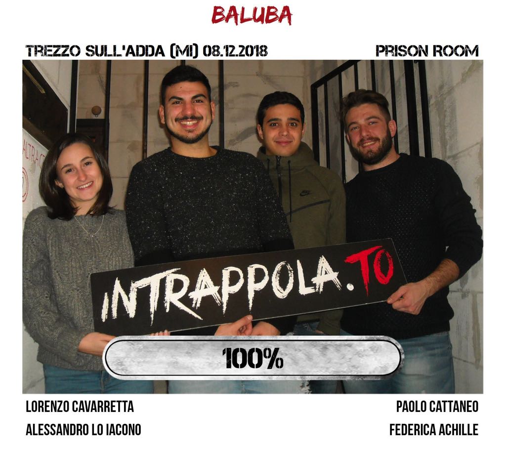 Il gruppo Baluba è fuggito dalla nostra escape room Prison Room