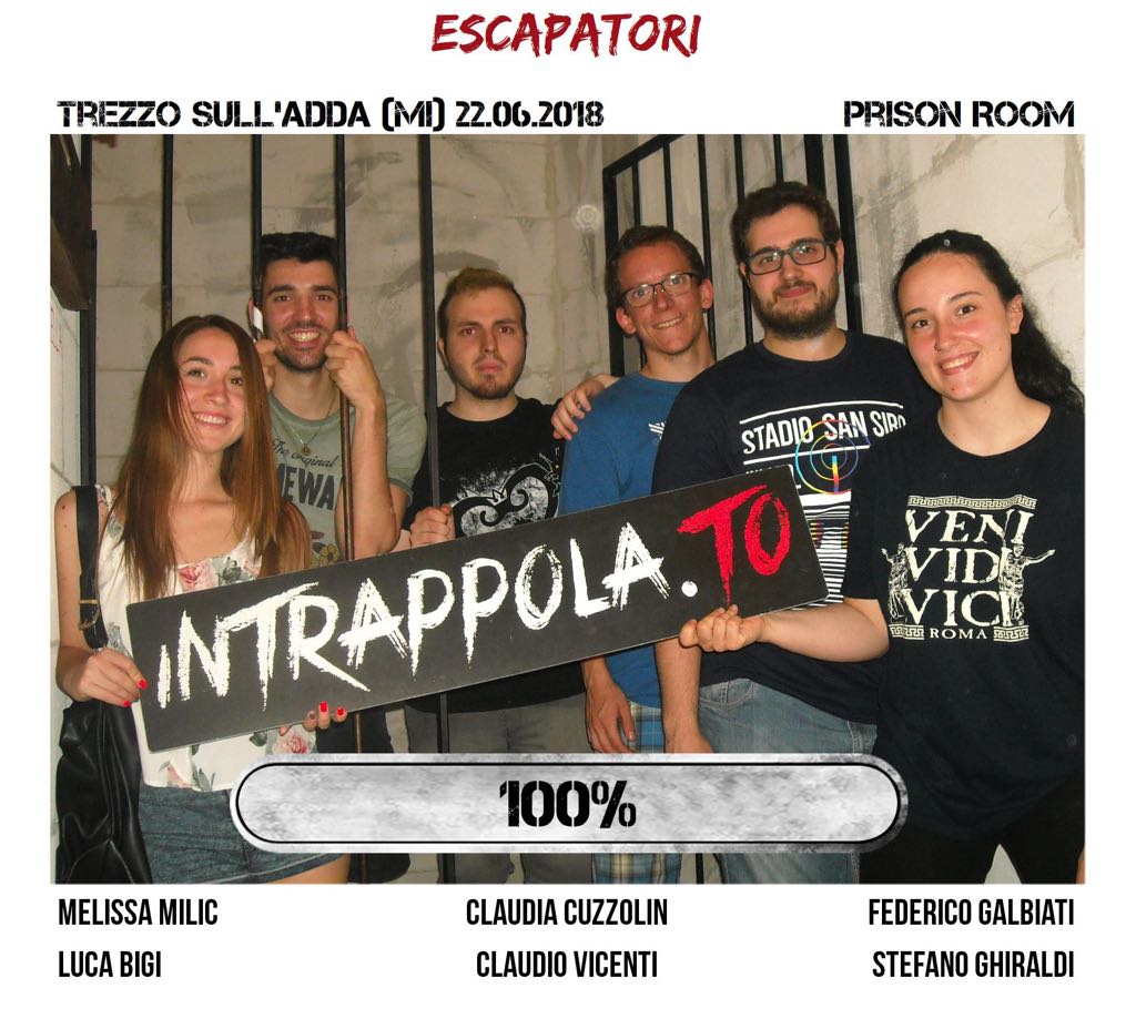 Il gruppo Escapatori è fuggito dalla nostra escape room Prison Room