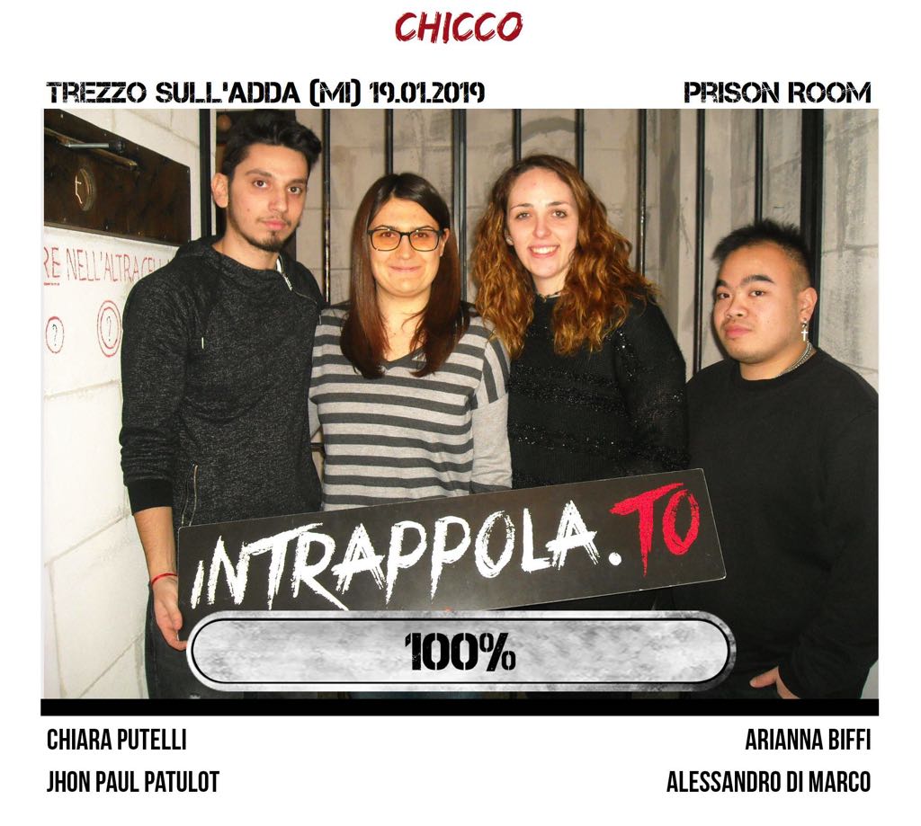 Il gruppo chicco è fuggito dalla nostra escape room Prison Room