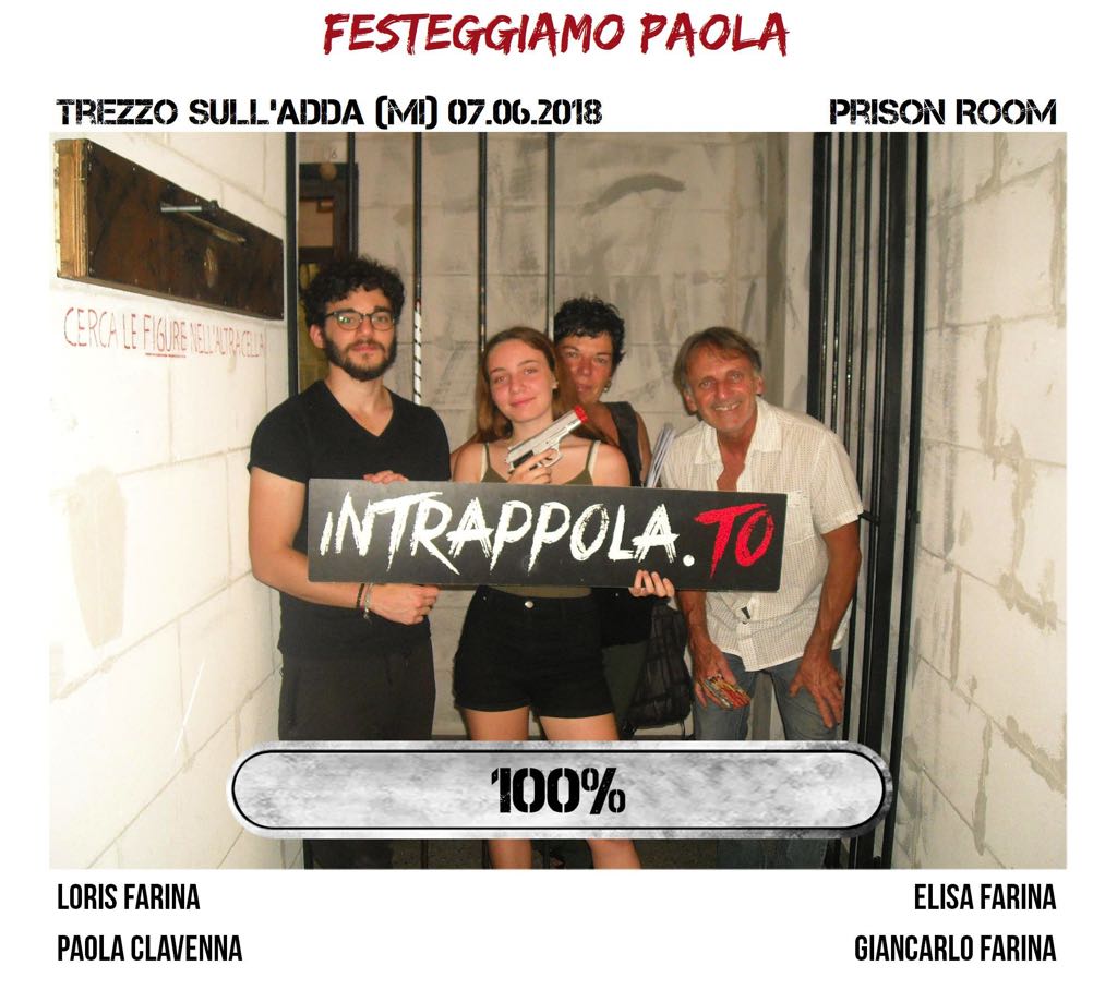 Il gruppo festeggiamo paola è fuggito dalla nostra escape room Prison Room